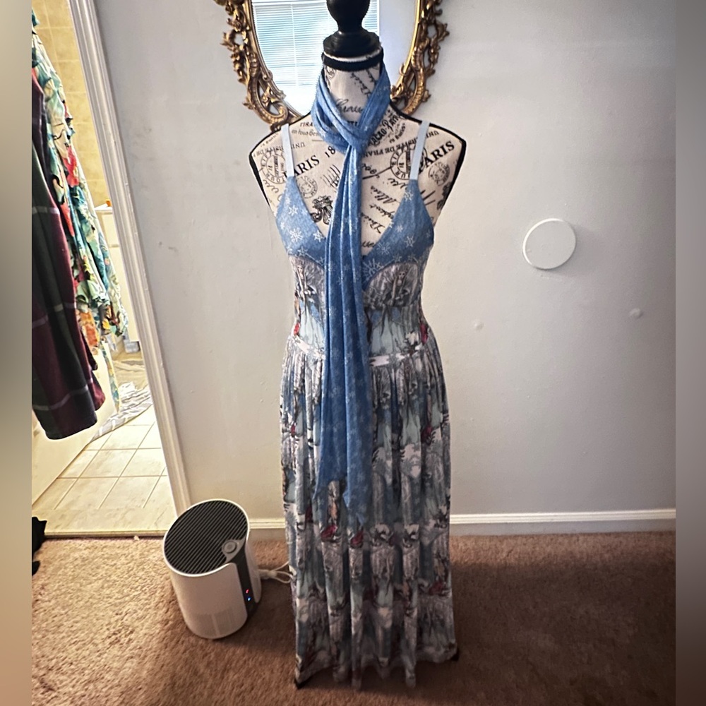 Blackmilk Winter Queen Strappy Maxi with Scarf, NWT